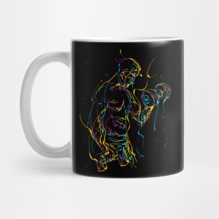 abstract barbell fitness man colorful Mug